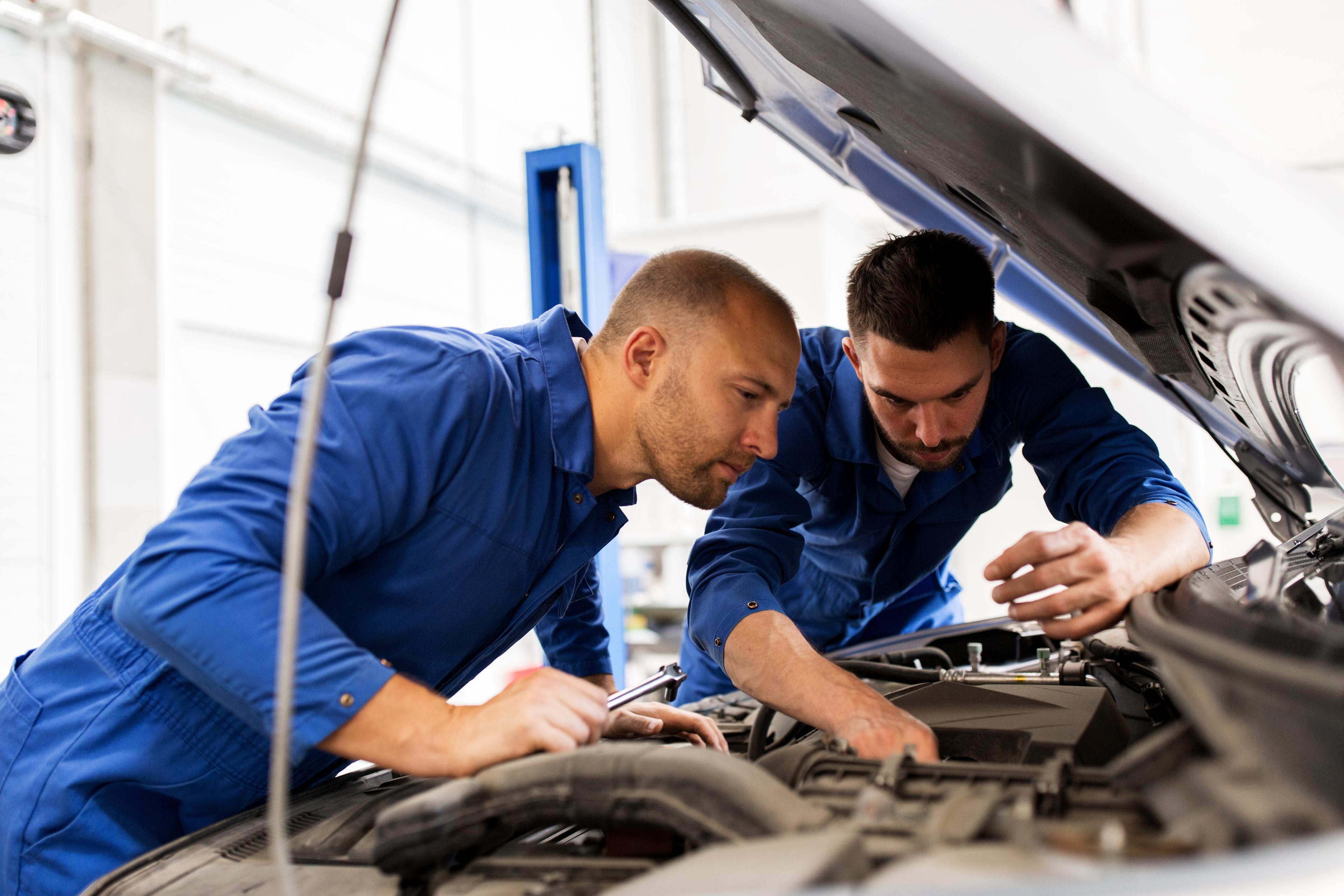 Inspecting the engine bay