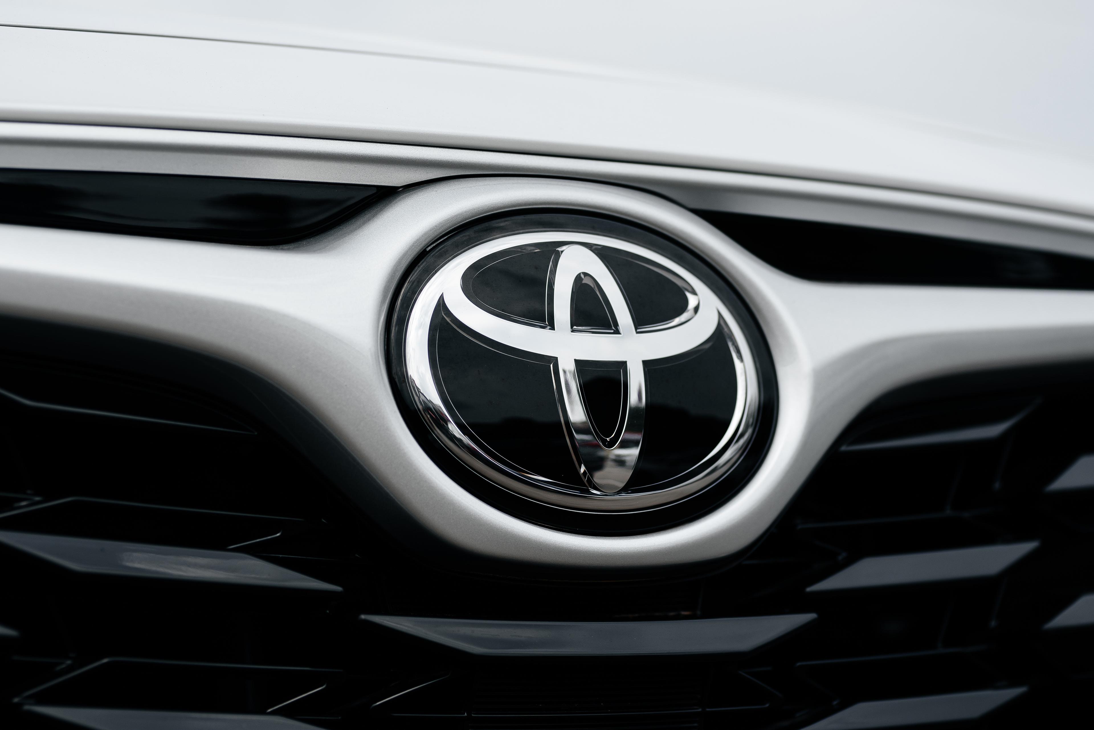 Toyota badge close up