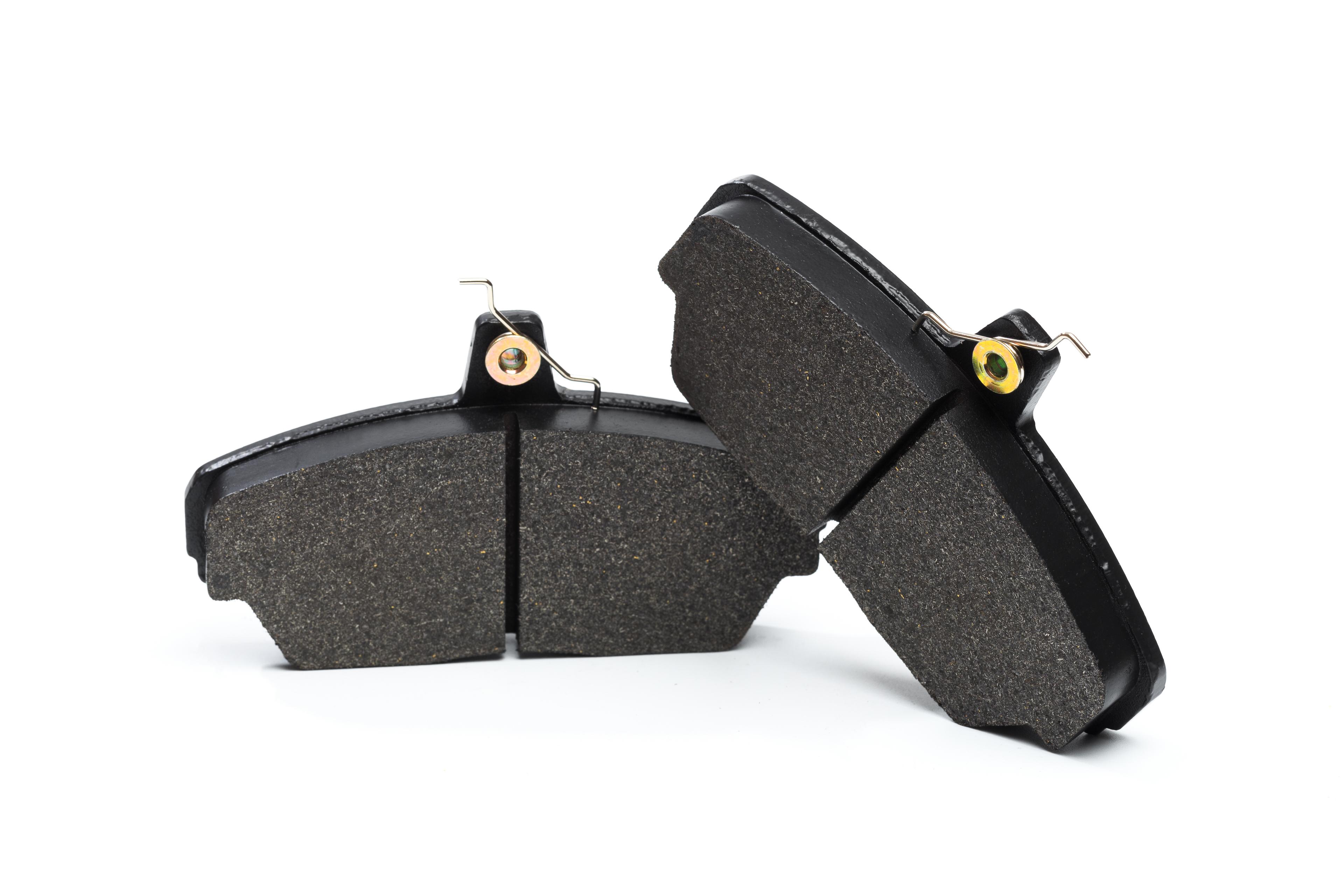 Brake pads on a white background