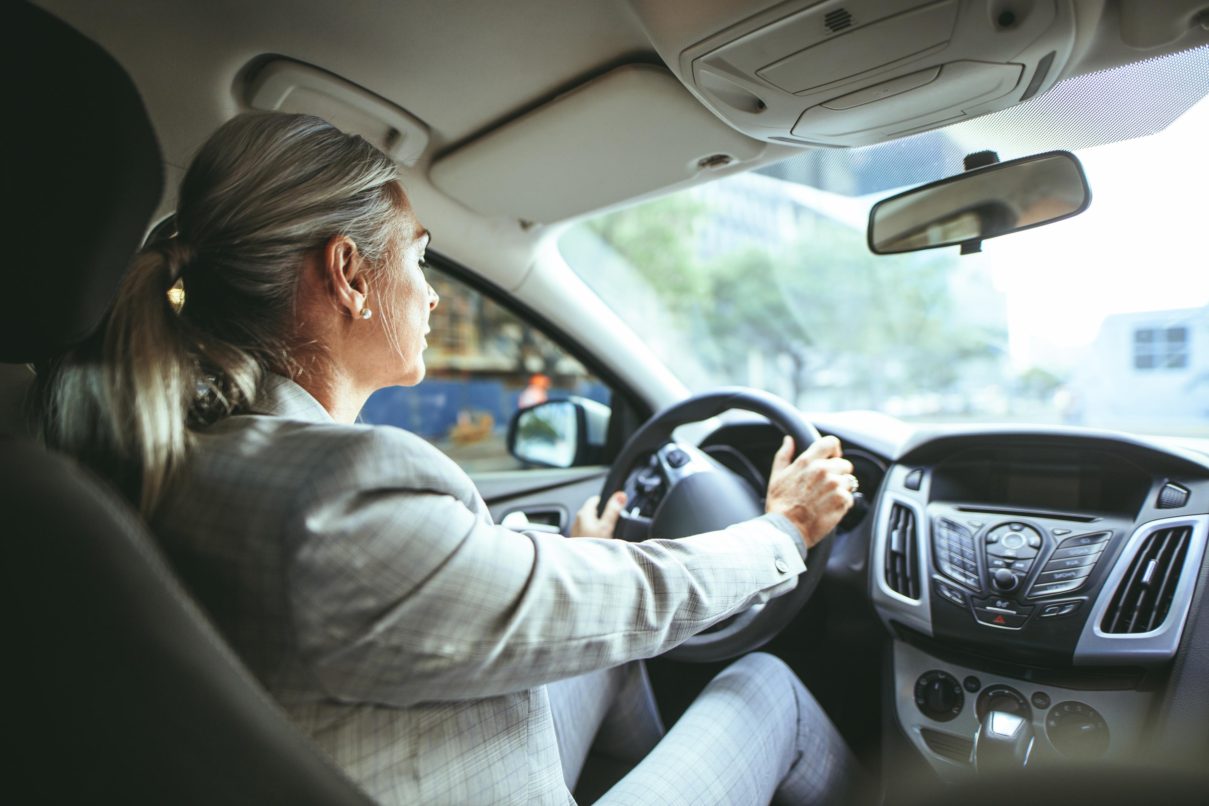 Driving inside a car