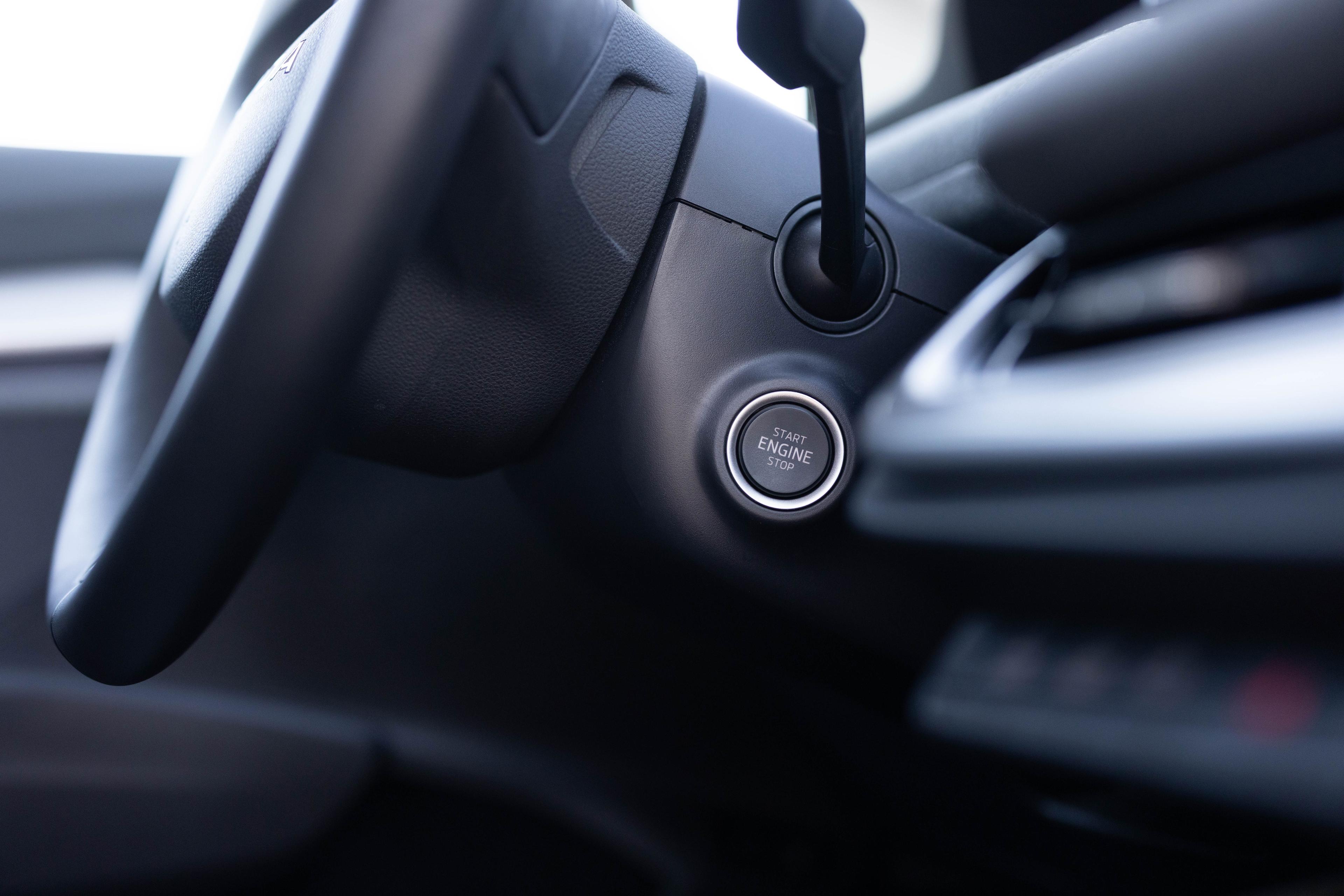 Stop start button a modern car