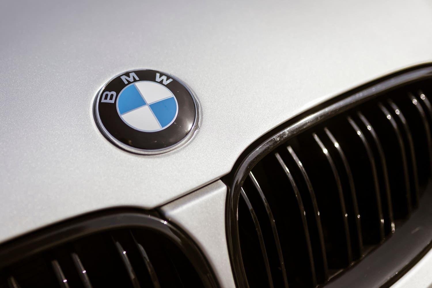 Close up of a BMW badge