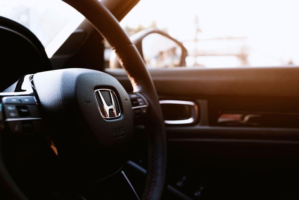 Honda steering wheel close up
