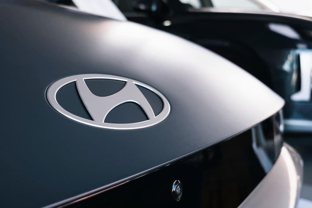 Hyundai badge close up
