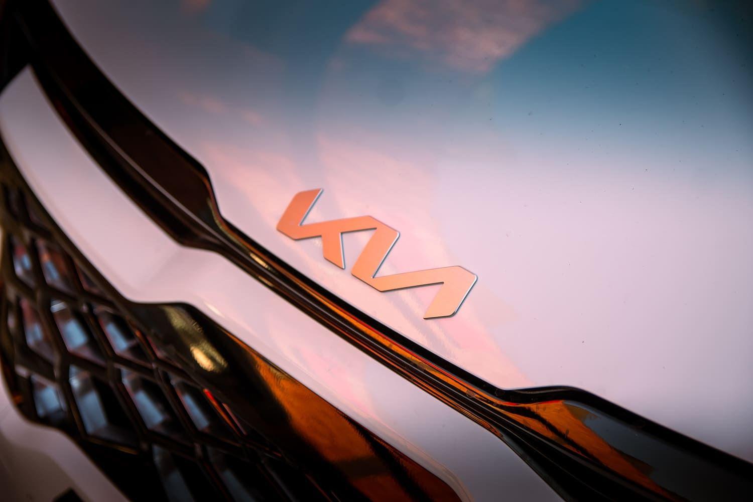 Kia logo on a white car