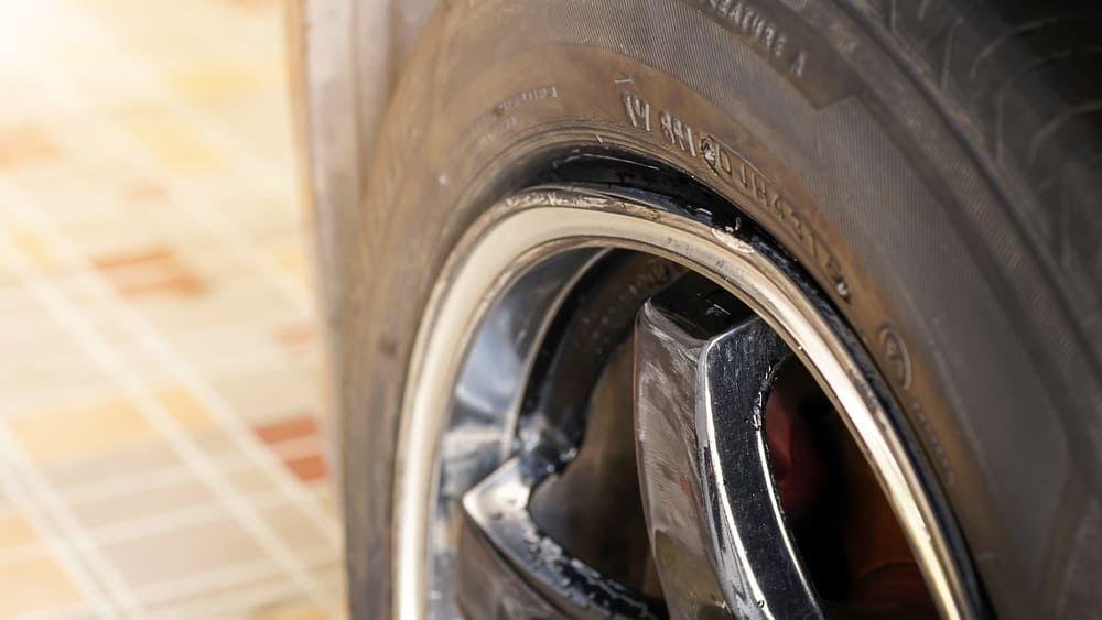Minor damage to an alloy wheel