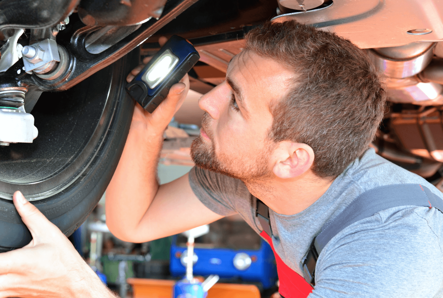 Driver performs a safety check
