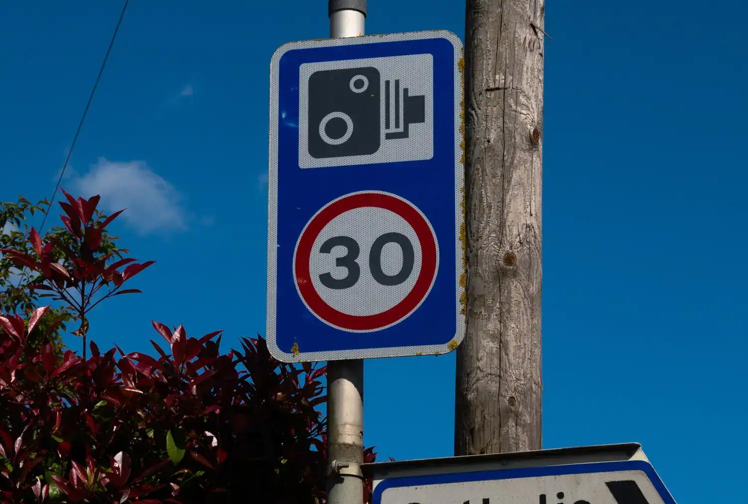 Speed camera sign