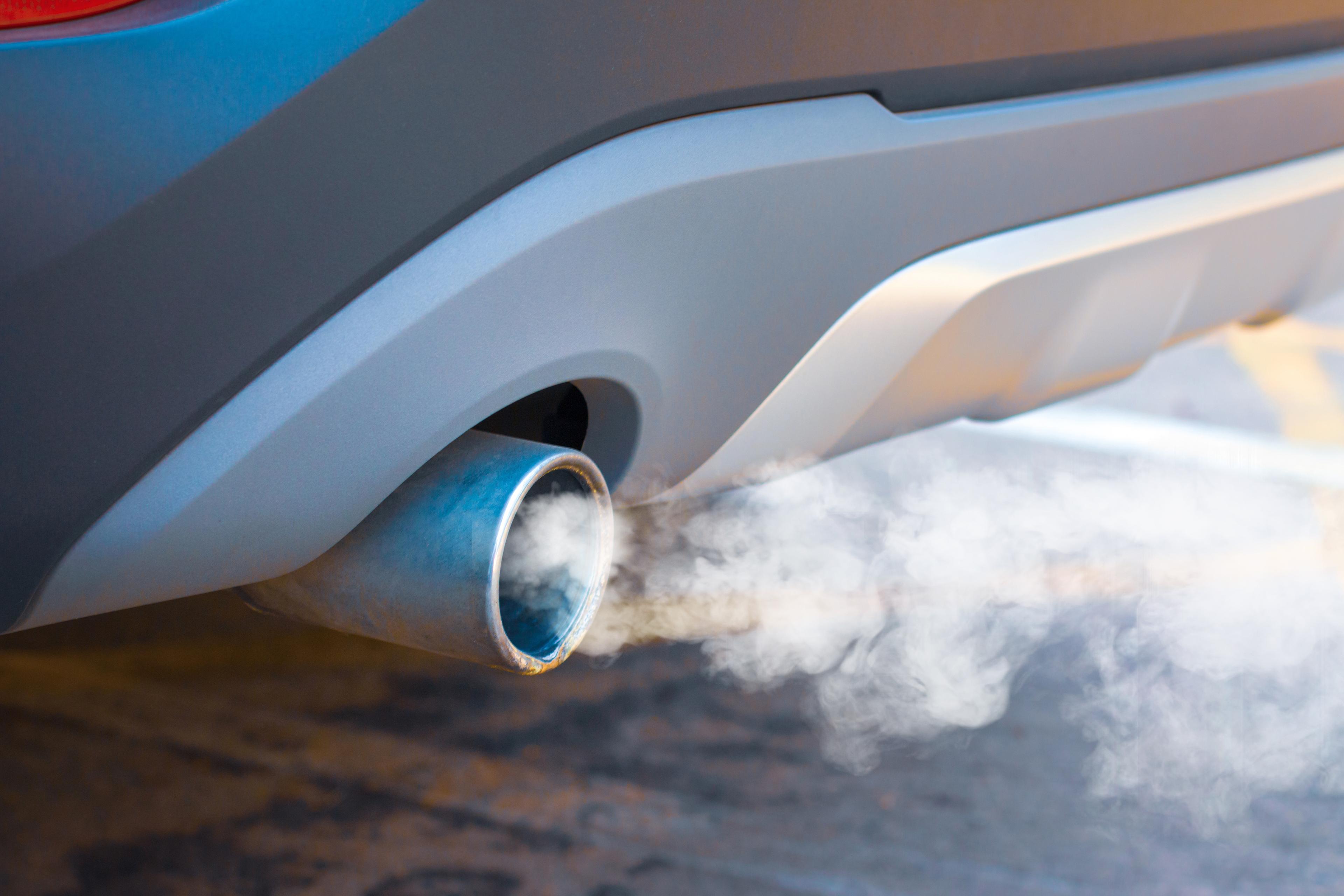 Car exhaust smoke