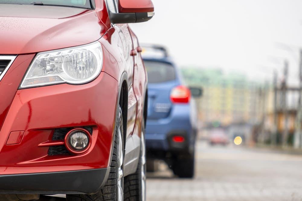 Cars parked on a street