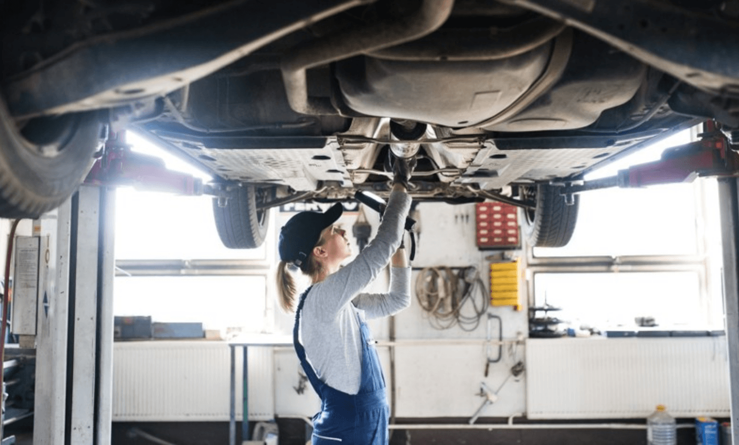 Mechanic performs maintenance